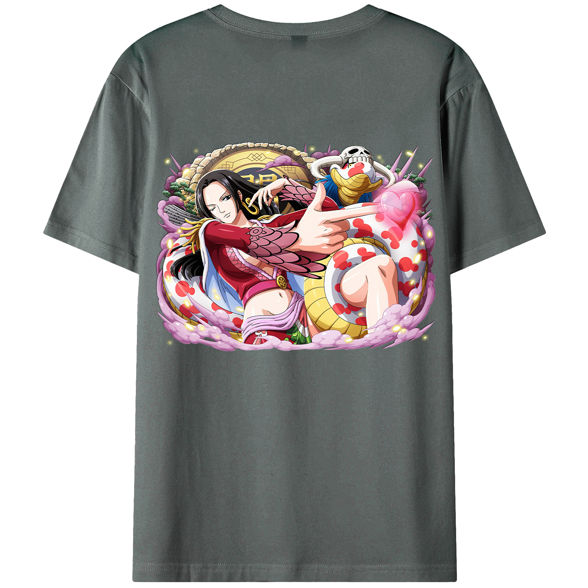 ワンピース ボア・ハンコック ONE PIECE Boa·Hancock 綿100％ メンズ半袖Tシャツ（バックプリント） 通気性